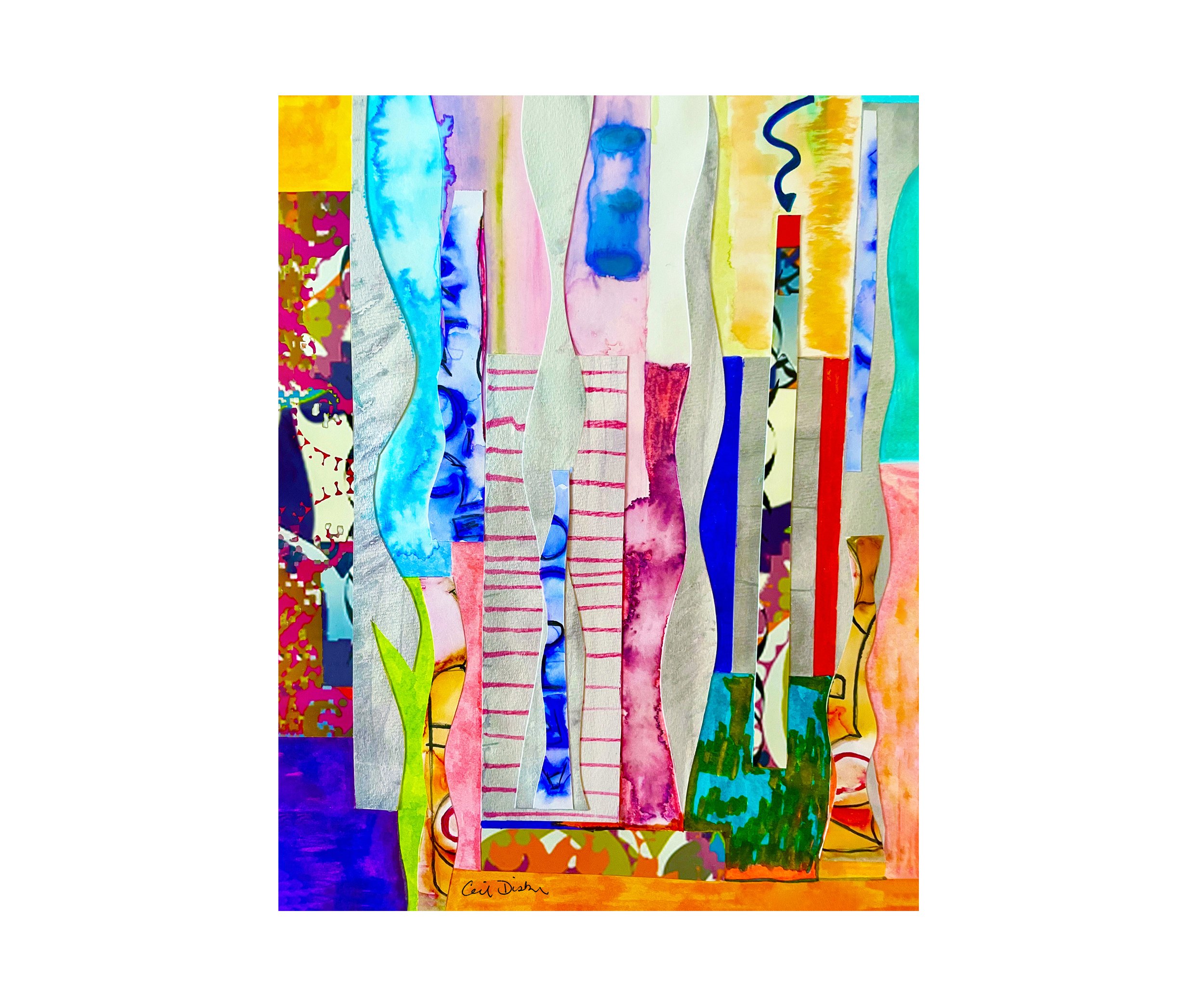 Restless | 14x11 Mixed Media Collage Print | Ceil Diskin Studio